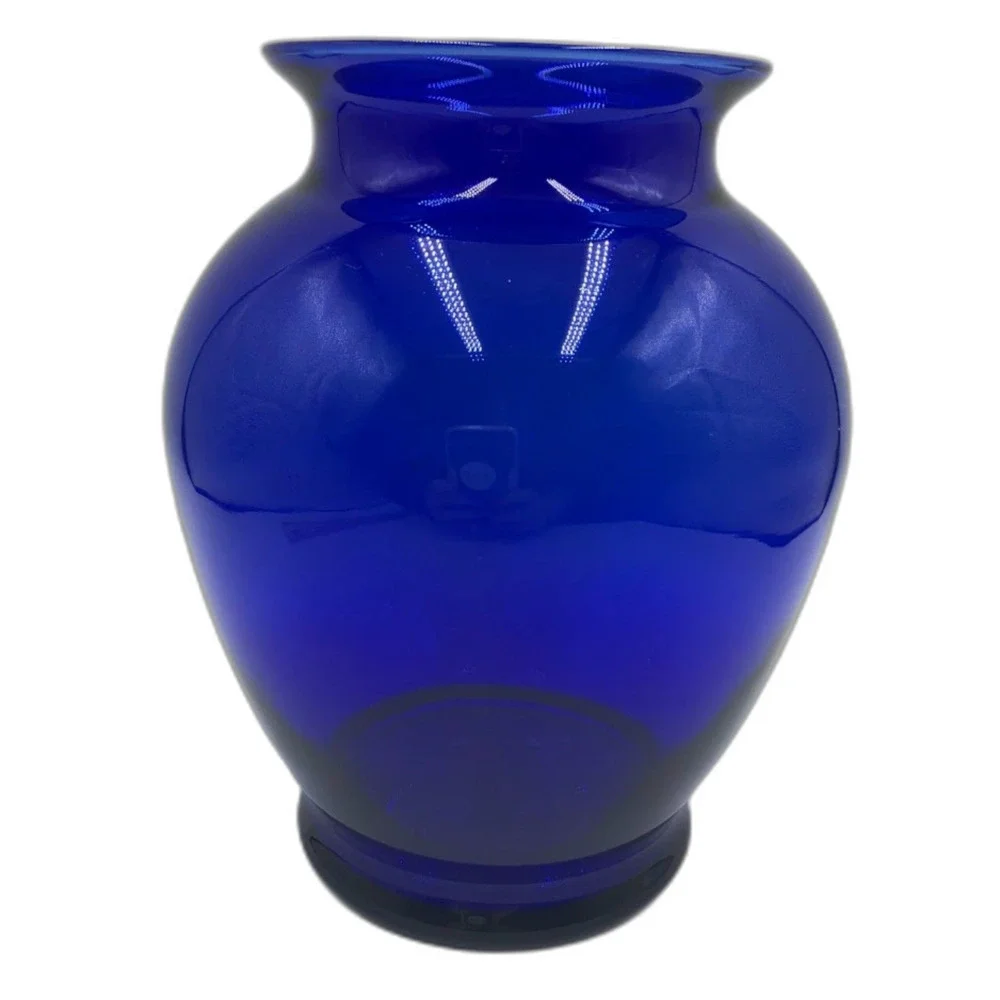 Cobalt Blue Glass Vase Tabletop Shelf Decor Collectible Medium Size Accent Piece